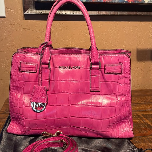 MICHAEL Michael Kors Handbags - Michael Kors Dillon Croc Embossed Satchel Convertible Bag EUC MSRP $599